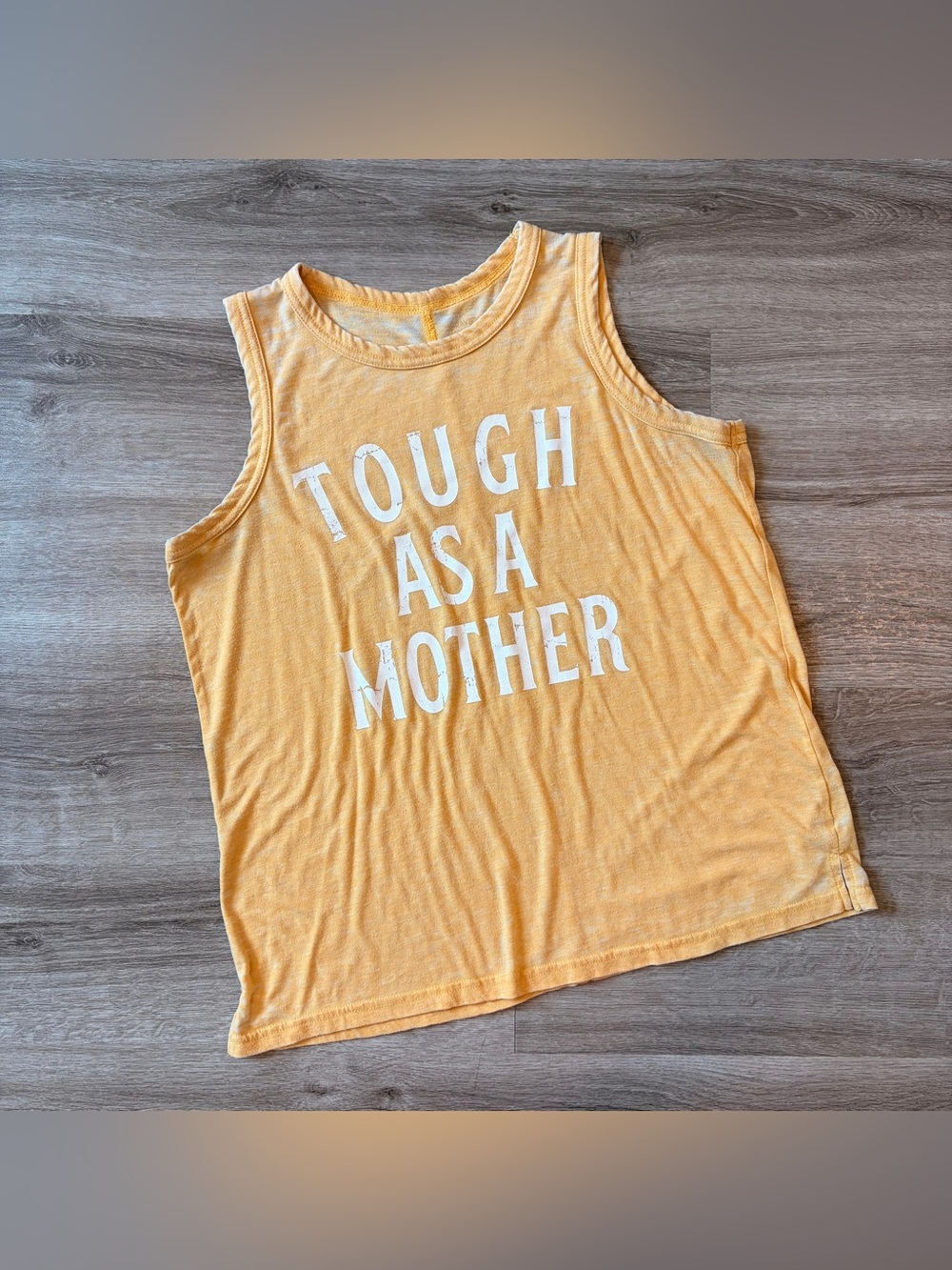 Grayson Threads Tough As A Mother yellow tank top